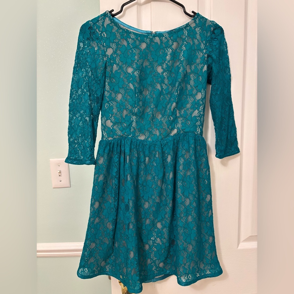 French Connection Anna Lace Overlay Illusion Party Dress - Size 2